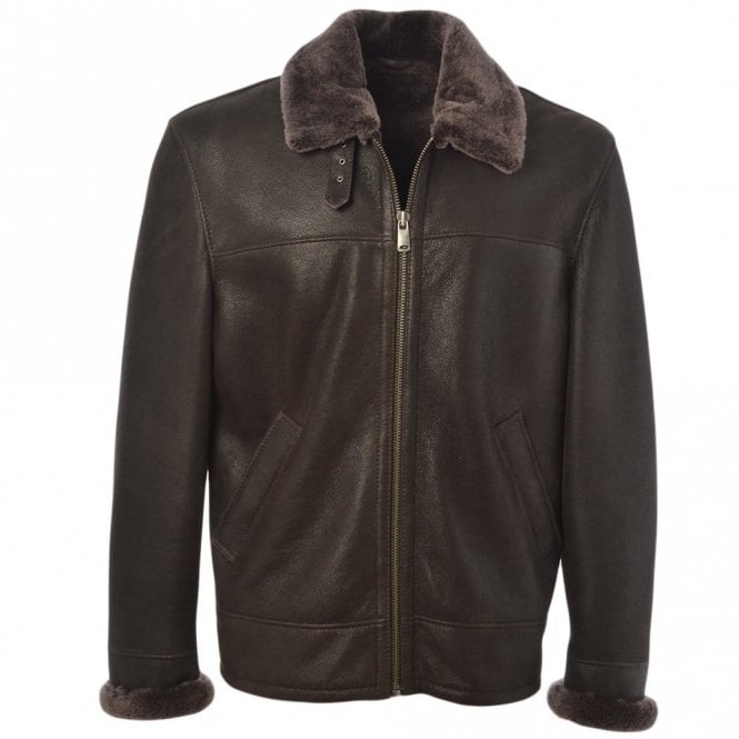 Ashwood Sheepskin Flying Jacket Mouse Cotton : Hunter