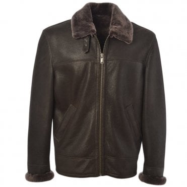 Sheepskin Flying Jacket Mouse Cotton : Hunter