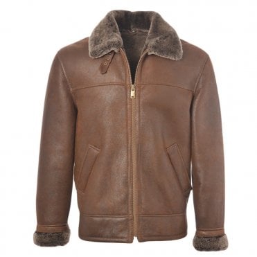 Sheepskin Flying Jacket Tobacco : KE-007
