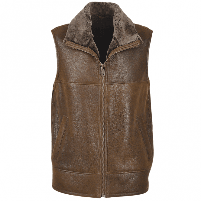 Ashwood Sheepskin Gilet Tobacco : KE-176
