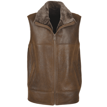 Sheepskin Gilet Tobacco : KE-176