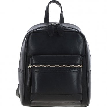 Ashwood Small Leather Backpack Black: T-87