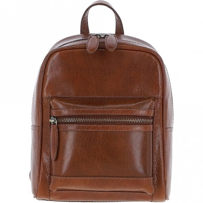 Ashwood Small Leather Backpack Chestnut: T-87