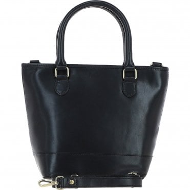 Ashwood Small Leather Bucket Bag Black: V-86-B