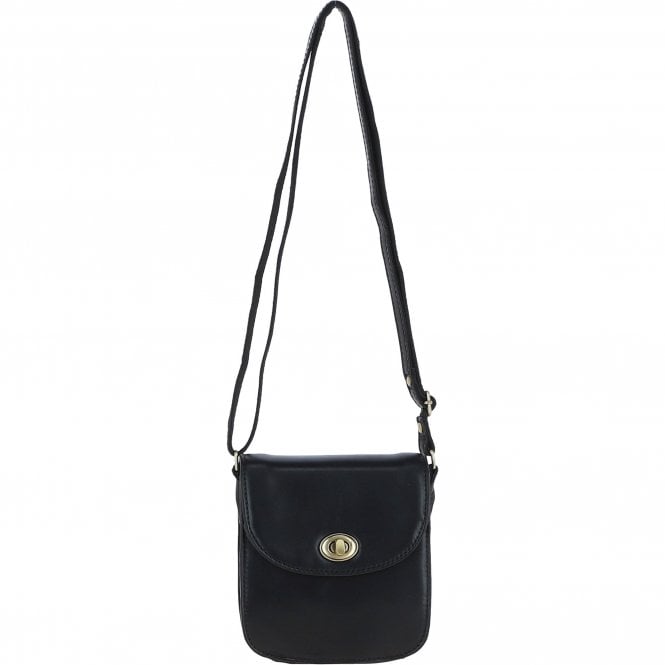 Ashwood Small Leather Crossbody Bag Black: V-80