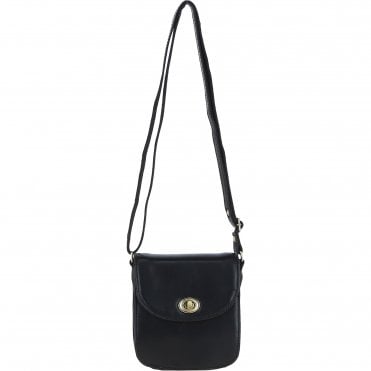 Ashwood Small Leather Crossbody Bag Black: V-80