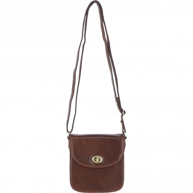 Ashwood Small Leather Crossbody Bag Brown: V-80