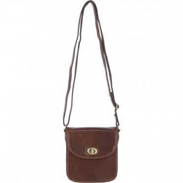 Ashwood Small Leather Crossbody Bag Brown: V-80