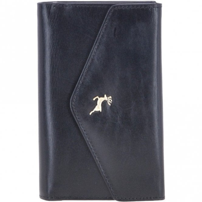 Ashwood Small Vegetable Tanned Cash And 10 Card Envelope Purse Black: V-62