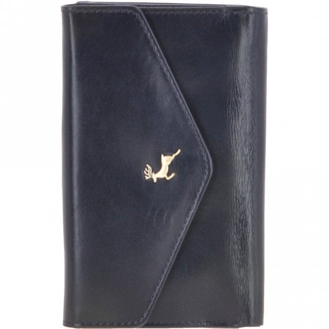 Ashwood Small Vegetable Tanned Cash And 10 Card Envelope Purse Navy: V-62