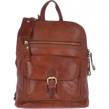 Small Vintage Leather Backpack Honey  – G25