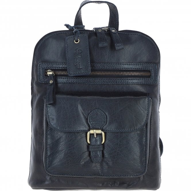 Ashwood Small Vintage Leather Backpack Navy – G25