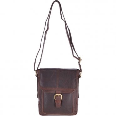 Small Vintage Wash Leather Travel Bag Brandy : G-31