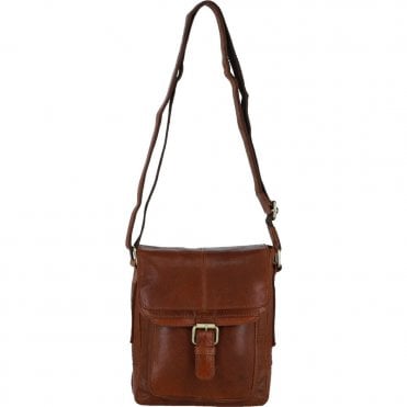 Small Vintage Wash Leather Travel Bag Tan: G-31