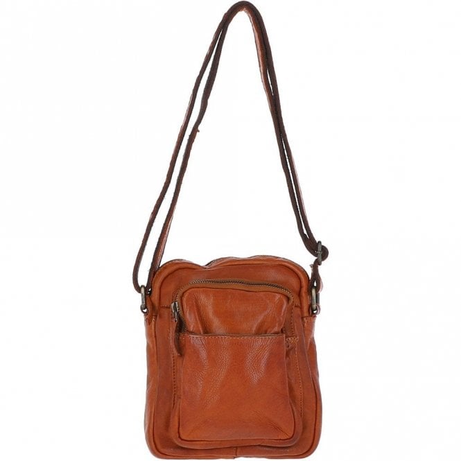 Ashwood Small Vintage Wash Leather Travel Bag Tan : GIN
