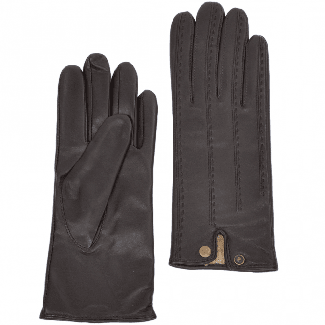 Ashwood Stitch Detail Leather Gloves Brown : 733
