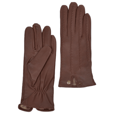 Stitch Detail Leather Gloves Tan : 733