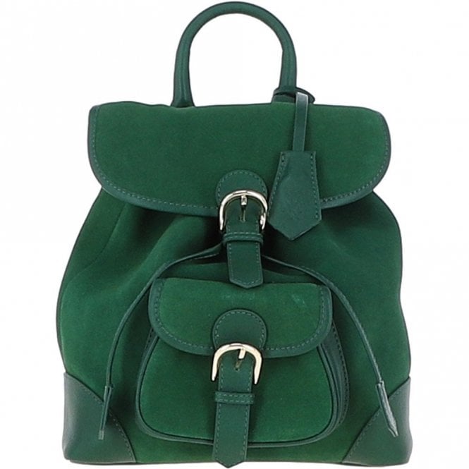 Ashwood Suede and Leather Backpack Green: S-16