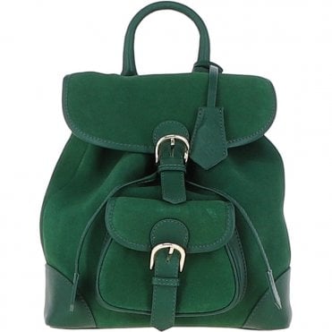 Ashwood Suede and Leather Backpack Green: S-16