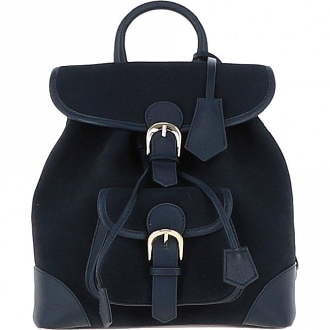 Ashwood Suede and Leather Backpack Navy: S-16