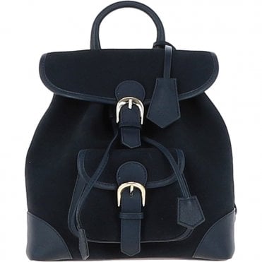 Ashwood Suede and Leather Backpack Navy: S-16