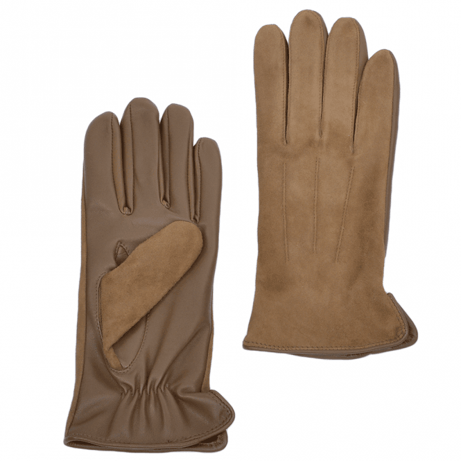 Ashwood Suede and Leather Gloves Camel : 130
