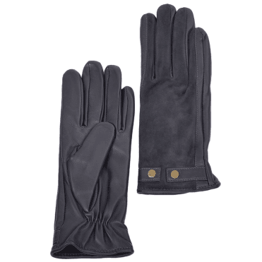 Suede and Leather Gloves Navy : 327