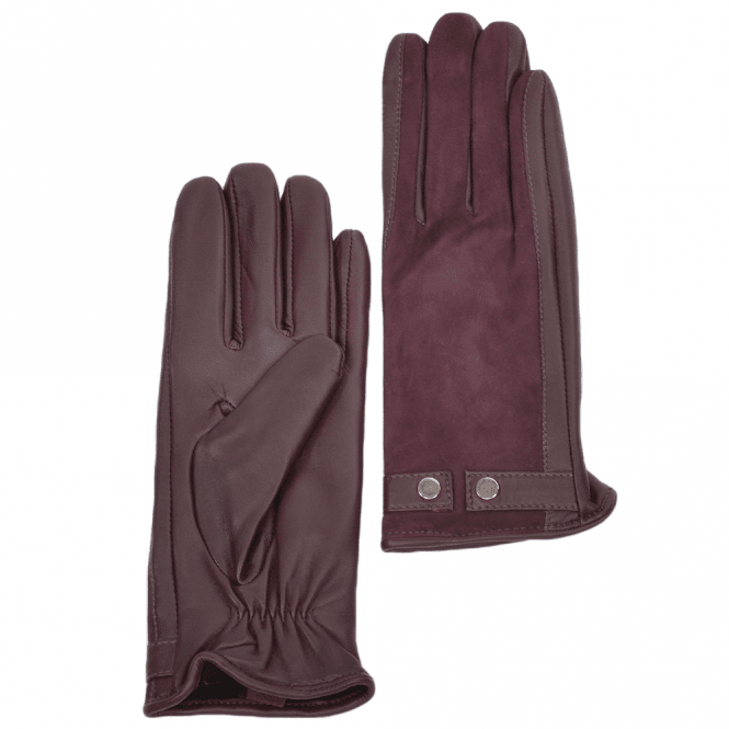Ashwood Suede and Leather Gloves Plum : 327