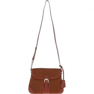 Ashwood Suede & Leather Medium Shoulder Bag Tan: S-12