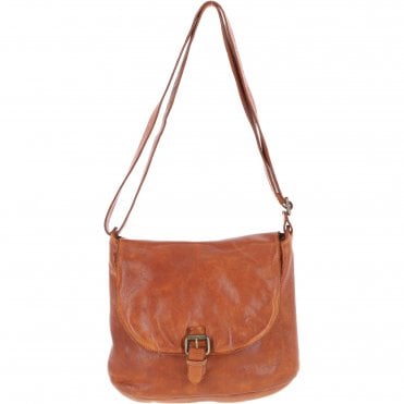 Tablet Friendly Medium Vintage Leather Bag Tan: D-91