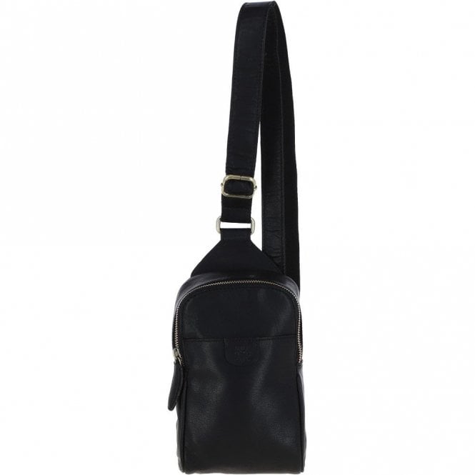 Ashwood Three Pocket Leather Sling Bag - Black: T-75