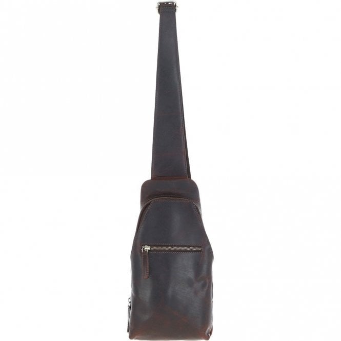 Ashwood Three Pocket Leather Sling Bag Brown : k-43