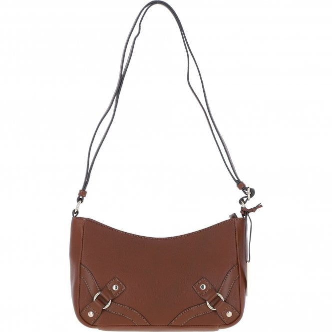 Ashwood Top Zip Leather Crossbody Bag Tan: Z-78