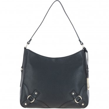 Ashwood Top Zip Leather Shoulder Bag Black: Z-77