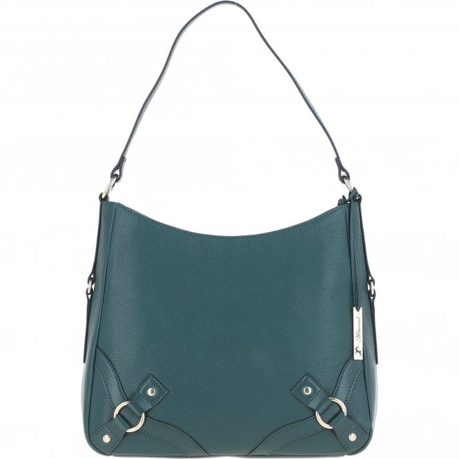 Ashwood Top Zip Leather Shoulder Bag Green: Z-77