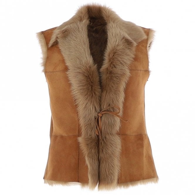 Ashwood Toscana Suede Leather Gilet Honey: KB-42