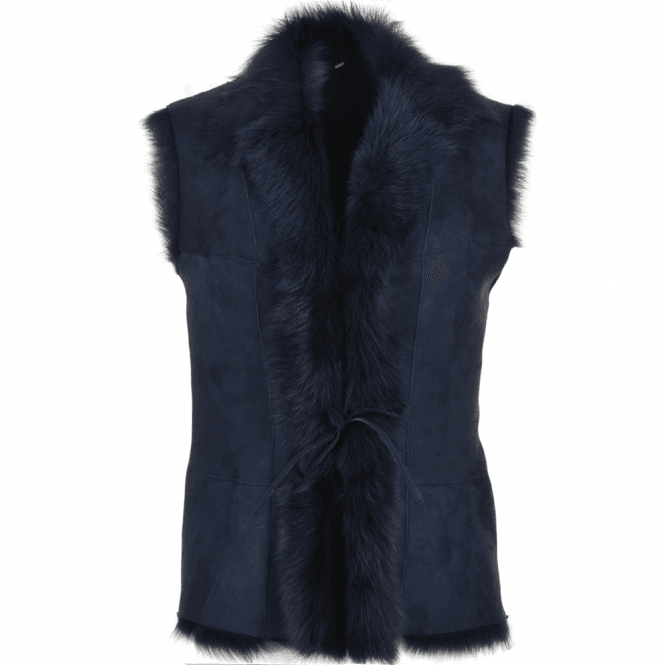 Ashwood Toscana Suede Leather Gilet Navy : KB-42
