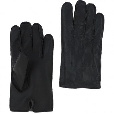 Touch Screen Friendly Leather Gloves Black : 821
