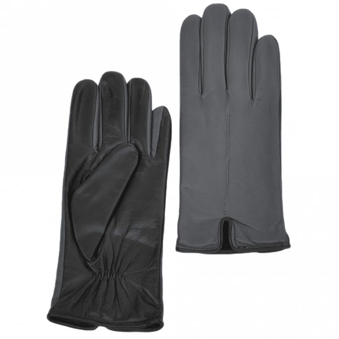 Ashwood Touch Screen Friendly Two Tone Leather Gloves Black/ Grey : 137