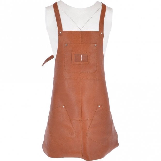 Ashwood Unisex Cross Back Leather Apron Tan : Odell