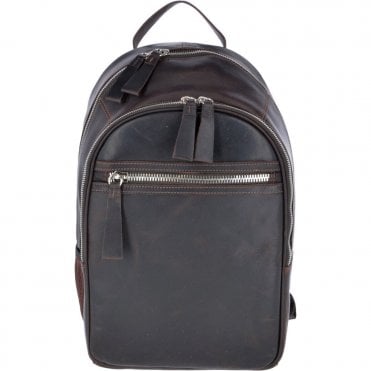 Unisex Leather Oily Hunter Backpack Brown : 1663
