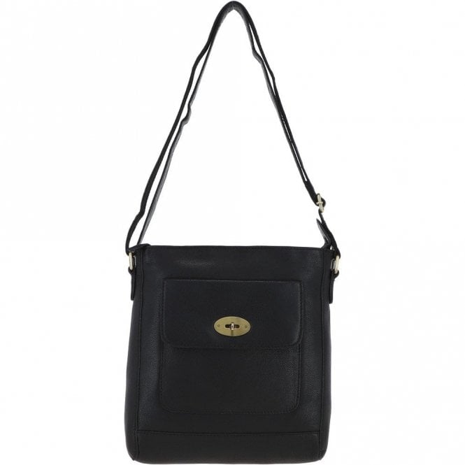 Ashwood Unisex Michigan Leather Body Bag Black : M-69
