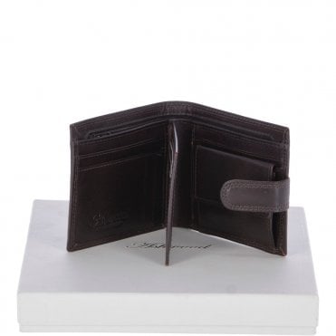 Vegetable Tanned 8 Card, ID & Coins & Zip Billfold Tab Leather Wallet Brown : 1258-VT