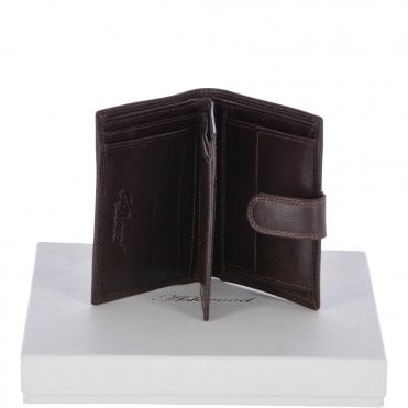 Vegetable Tanned Flip Side 6 card, ID & Coins Dual Bill fold Tab Leather Wallet Brown : 1246-VT
