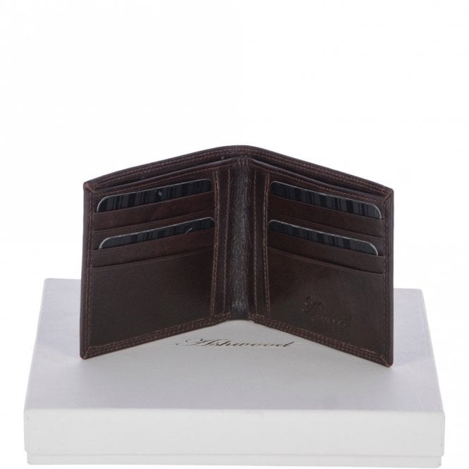 Ashwood Vegetable Tanned Leather Classic 8 Card Billfold Wallet Brown : 1211-VT
