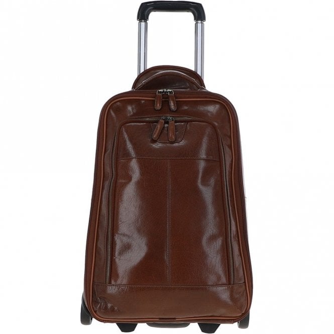 Ashwood Vegetable Tanned Leather Luggage Cabin Trolley Chestnut : 89150