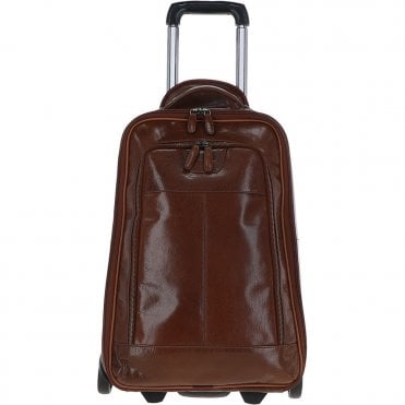 Vegetable Tanned Leather Luggage Cabin Trolley Chestnut : 89150