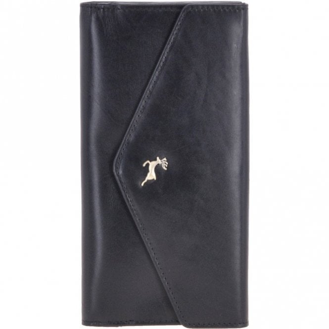 Ashwood Vegetable Tanned Note, Coin & 8 Card Envelope Purse Black: V-63