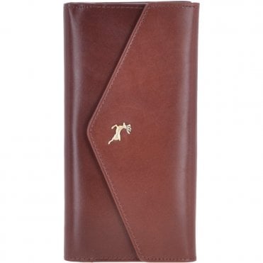 Vegetable Tanned Note, Coin & 8 Card Envelope Purse Chestnut : V-63