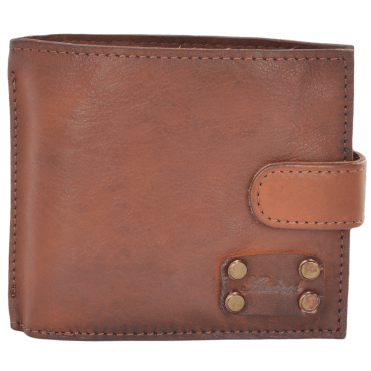 Vintage Dipped 9 Card Bill Fold Leather Wallet Rust : 1775